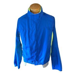 Vintage Polo Club Manhattan Mens Blue & Neon Green Windbreaker Jacket Size M